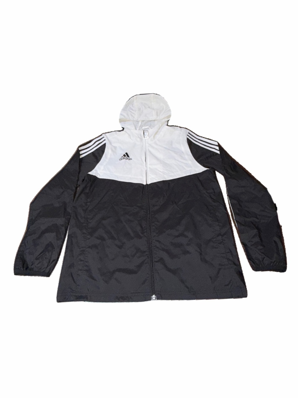 adidas Black and White Hooded Track Jacket